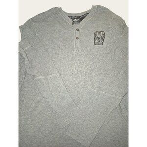 Harley-Davidson Mens Long-Sleeve Henley Shirt Grey Medium*22
